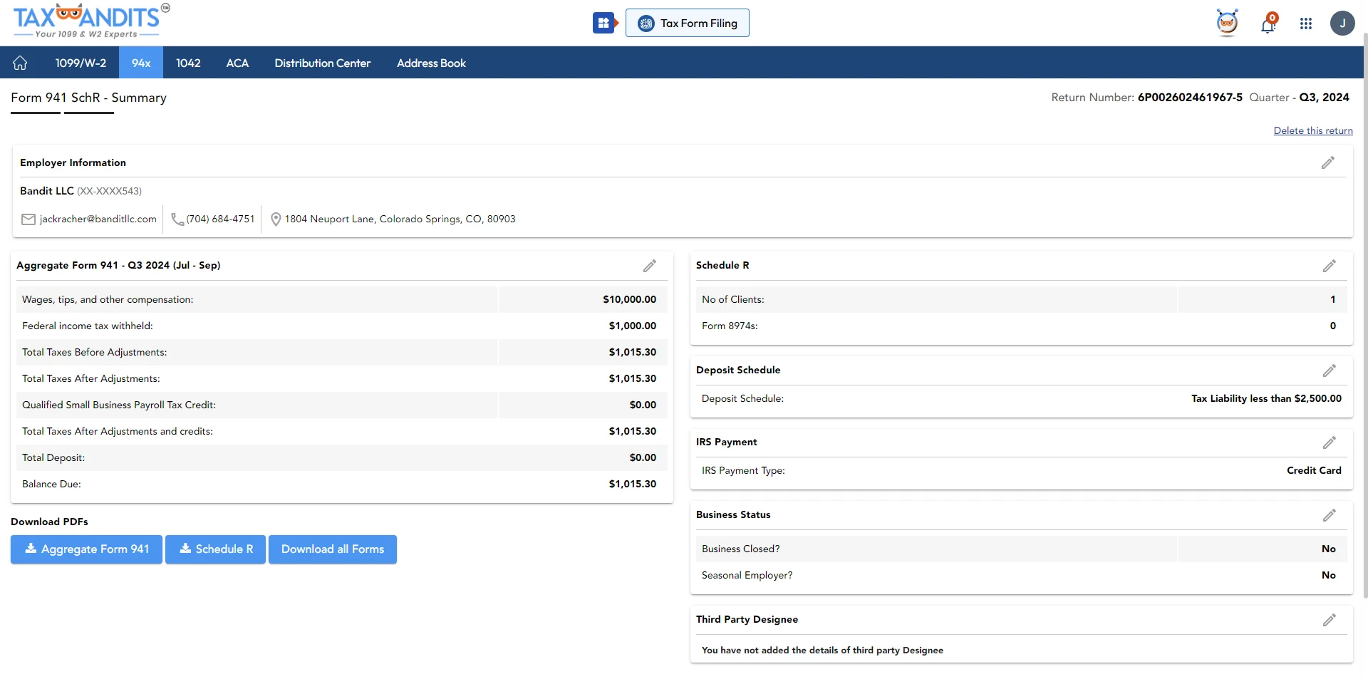 Review your Form 941 Schedule R